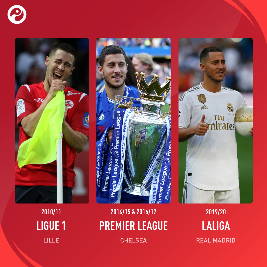 القاب الدوري التى توج به هازارد