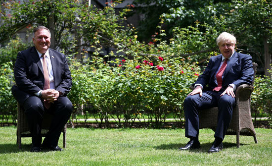 مايك بومبيو ورئيس الوزراء البريطانى بوريس جونسون
