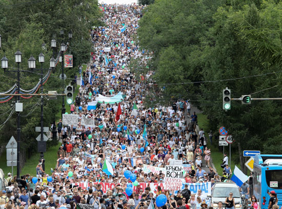 الاحتجاجات من أكبر التظاهرات ضد الحكومة في روسيا منذ سنوات