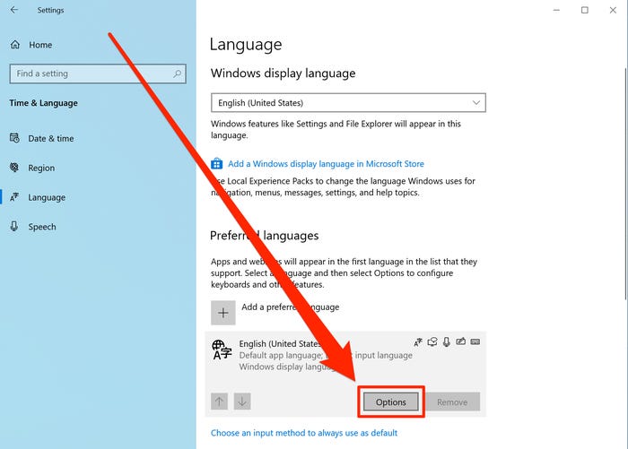تغيير لغة لوحة المفاتيح على نظام Windows 10  (3)