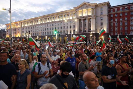 متظاهرون فى العاصمة البلغارية صوفيا