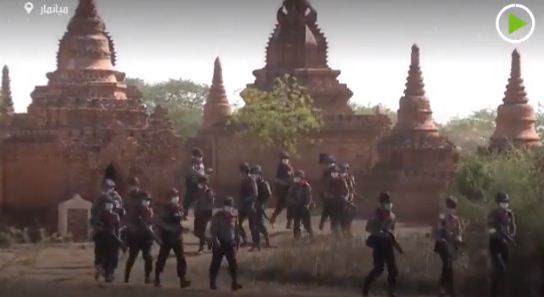 الشرطة تنتشر امام معابد ميانمار