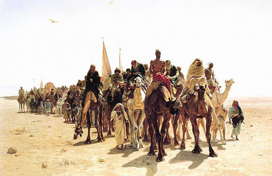 لوحة حجاج فى طريقهم إلى مكة