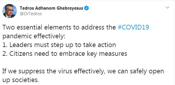 مدير منظمة الصحة العالمية على تويتر