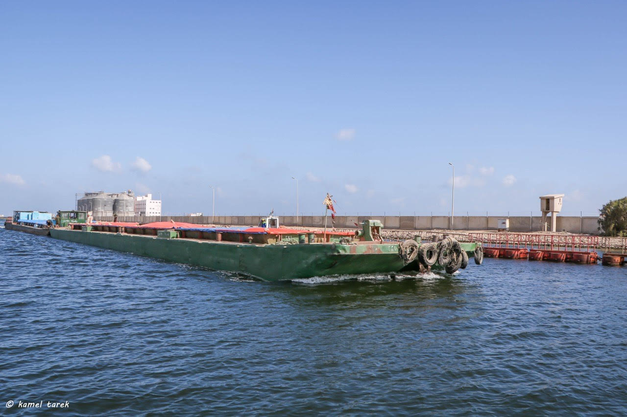 ميناء دمياط ينقل شحنة قمح من صوامع إمبابة عبر نهر النيل (2)