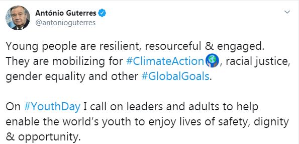الامين العام لامم المتحدة على تويتر