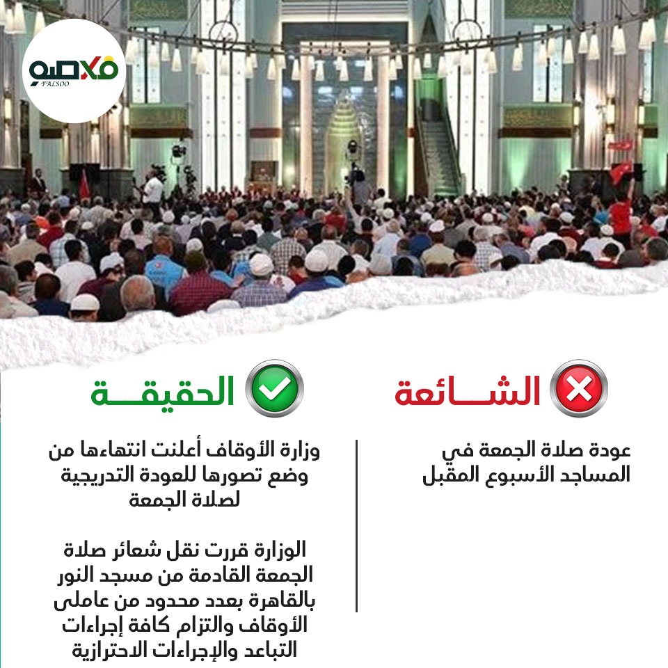 شائعة عودة صلاة الجمعة في المساجد الأسبوع المقبل