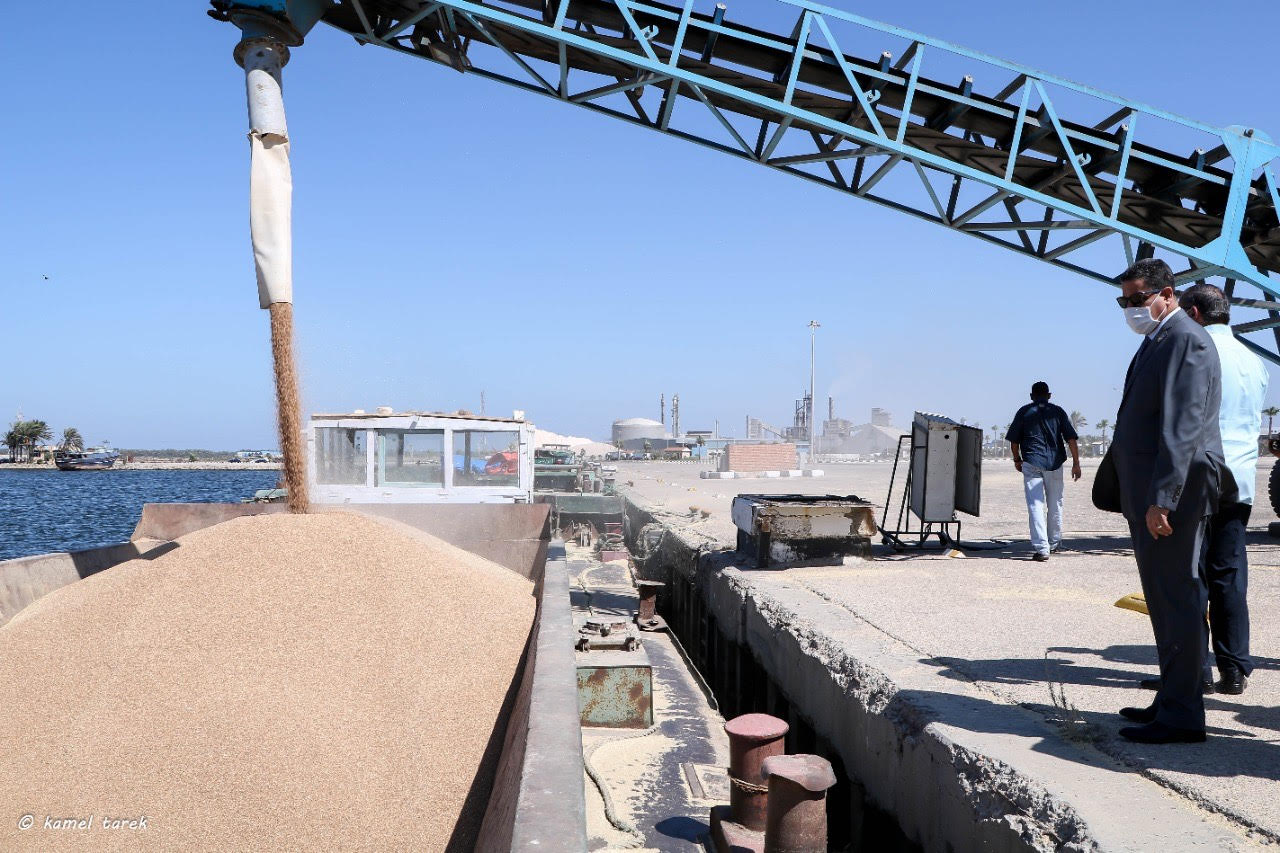 نقل شحنة من القمح من ميناء دمياط لصومعة إمبابة عبر نهر النيل  (2)