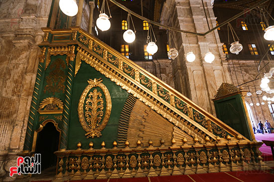 تفاصيل المنبر داخل مسجد محمد على