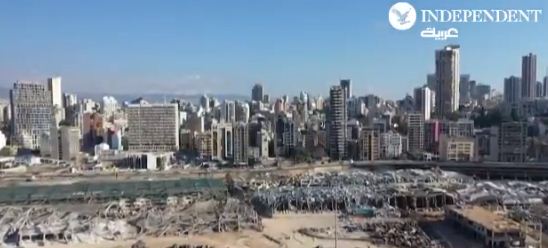 لقطات جوية لمرفأ بيروت بعد الانفجار