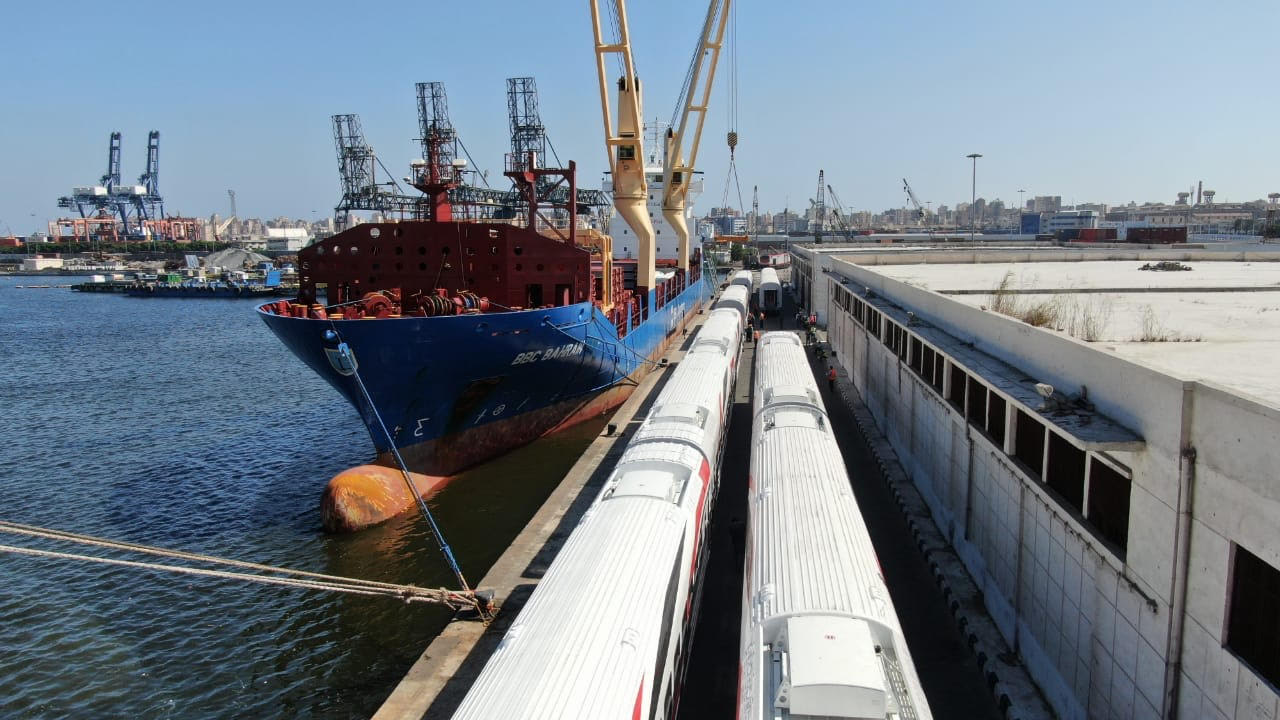 وصول 22 عربة سكة حديد روسية جديدة لميناء الاسكندرية (8)