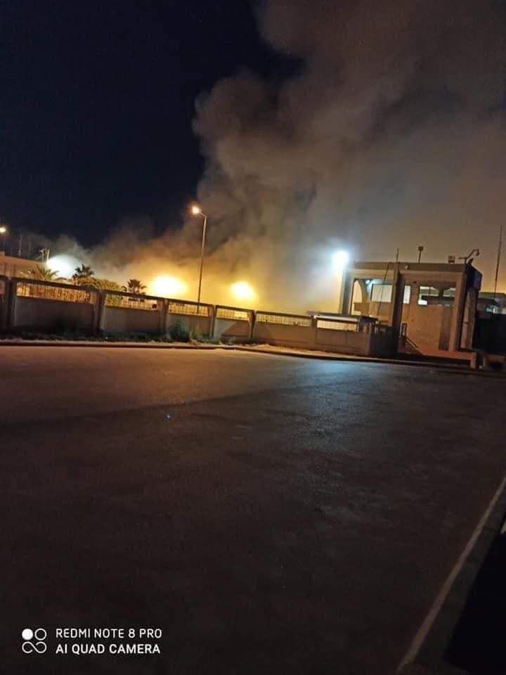 حريق بمطار مصراتة حريق بمطار مصراتة