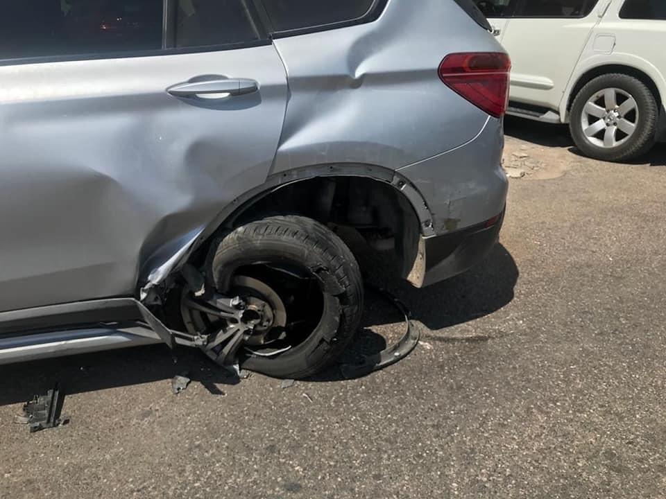 السيارات المتضررة من الحادث