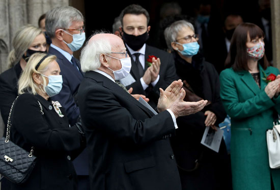 الرئيس الأيرلندى ميشيل هيجينز يحضر جنازة جون هيوم