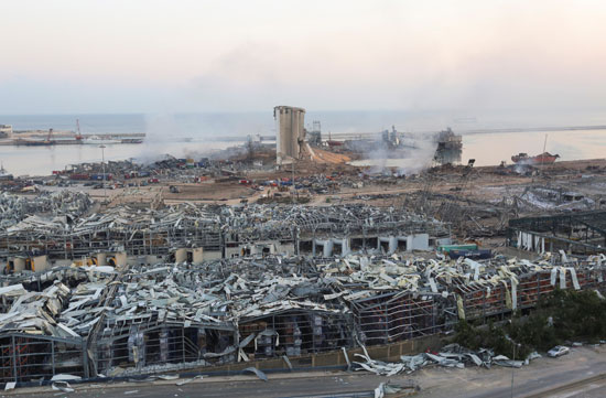 ميناء بيروت بعد الانفجار