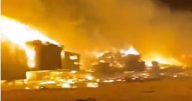 حريق حفر الباطن فى السعودية
