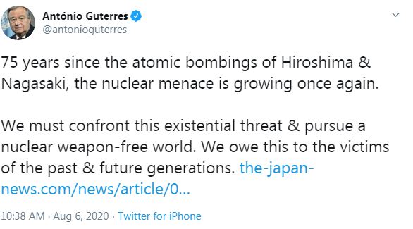 امين الامم المتحدة على تويتر