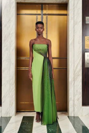 فستان بدرجات الأخضر