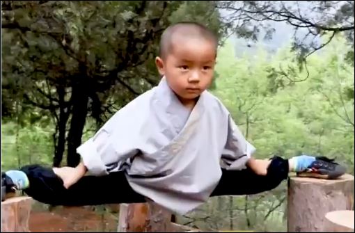 طفل صيني 3 سنوات يمارس الكونج فو بمرونة فائقة  (2)