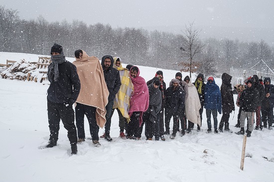 طوابير الأجئين في البوسنة والهرسك