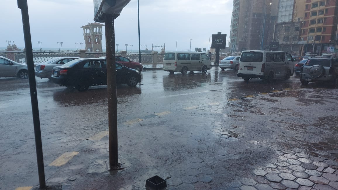 الطقس الممطر فى مدينة الاسكندرية