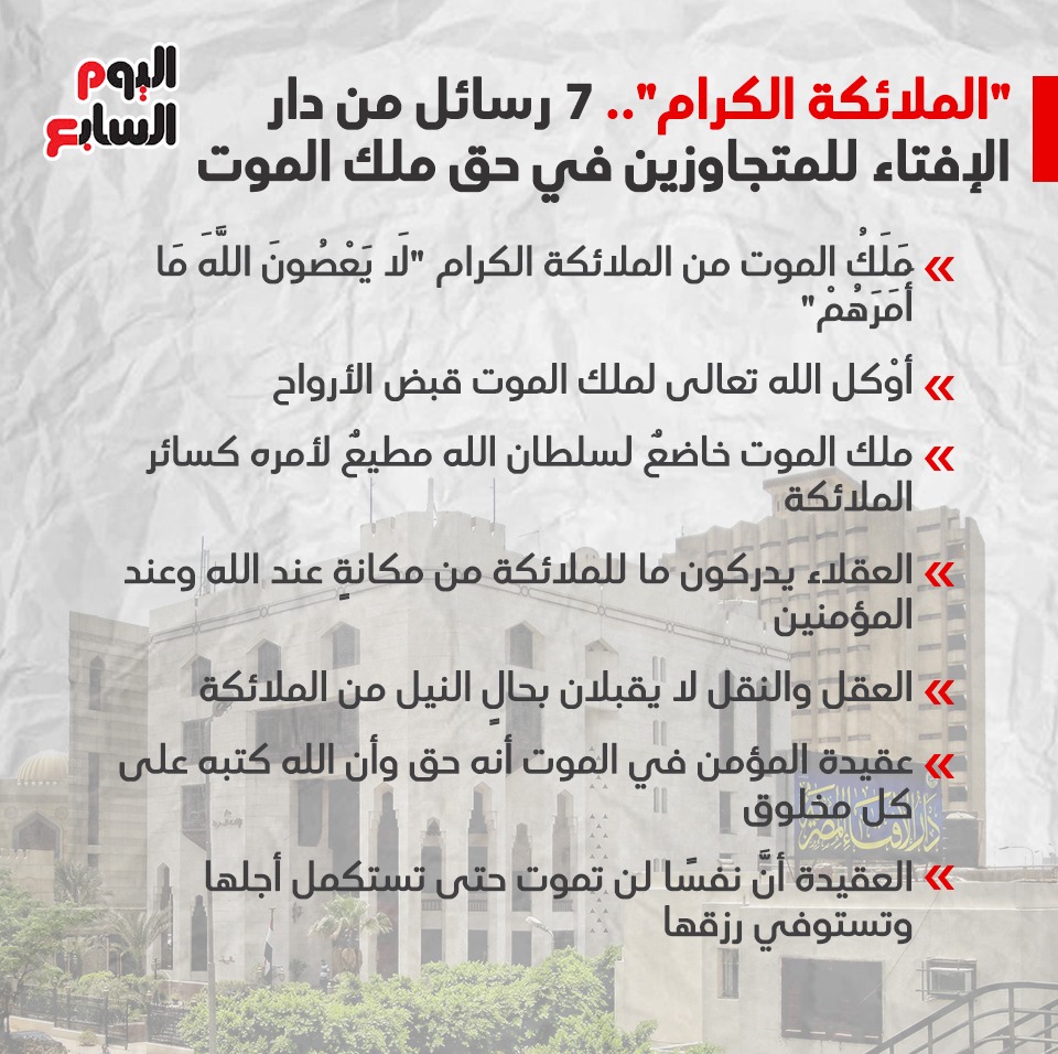 7 رسائل من دار الإفتاء للمتجاوزين في حق ملك الموت 7 رسائل من دار الإفتاء للمتجاوزين في حق ملك الموت