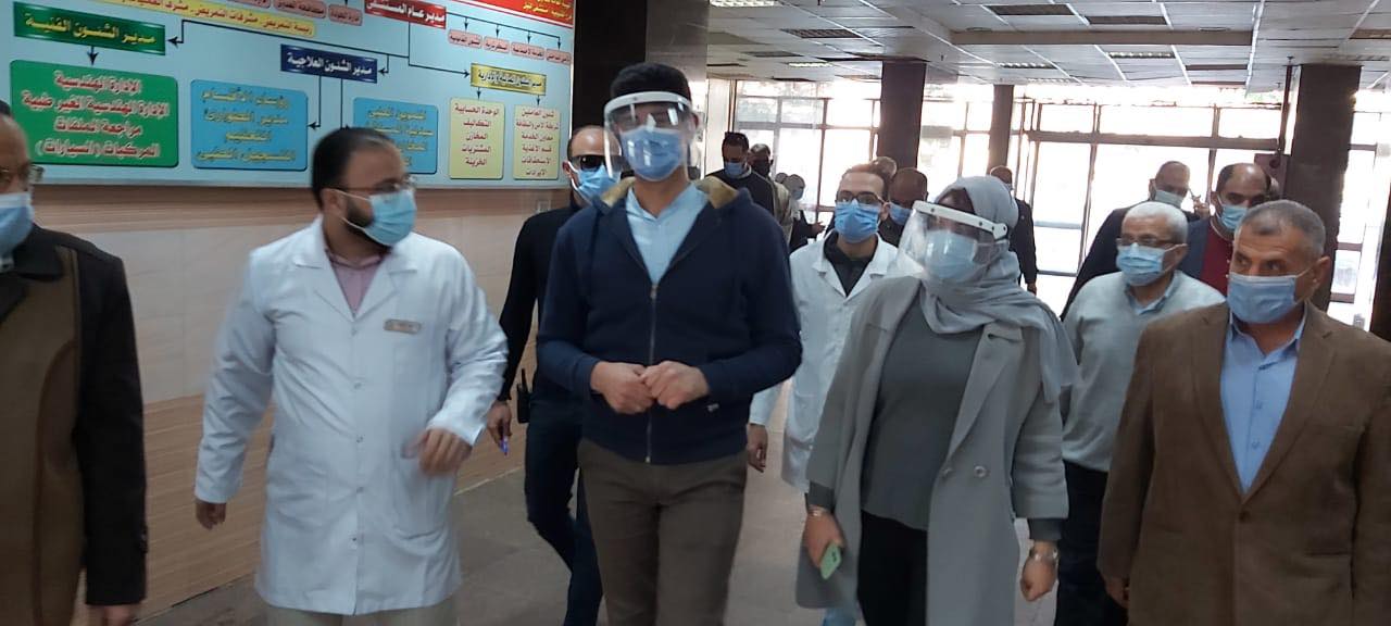 متابعة العزل الصحى بمستشفى النيل بشبرا الخيمة