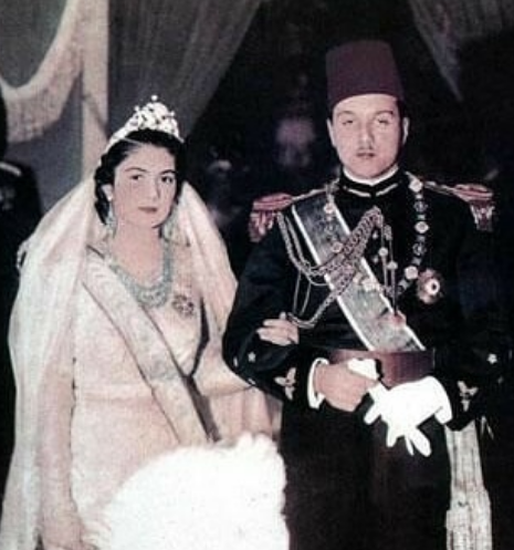 فاروق وزوجته الملكة فريدة
