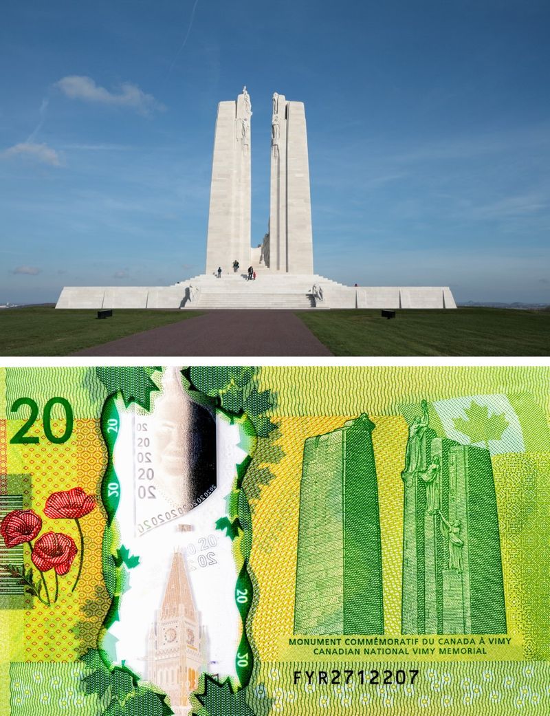 في كندا النصب التذكاري الوطني على ورقة العشرين دولار