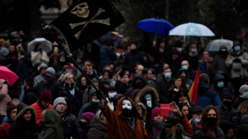 مظاهرات فى مدريد ضد قيود كورونا