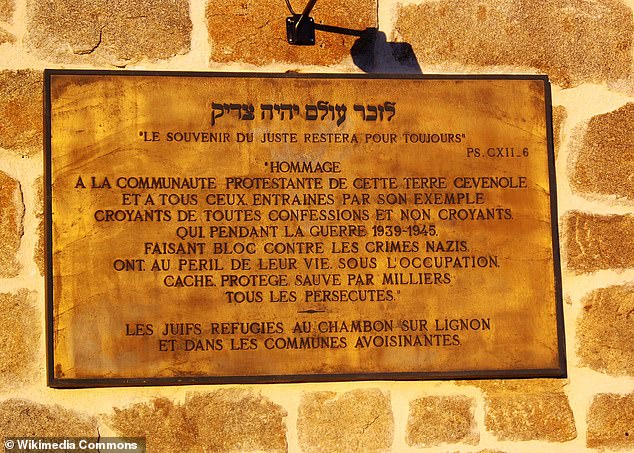 لوحة تذكارية لإنقاذ اليهود أثناء اضطهادهم في الحرب العالمية الثانية