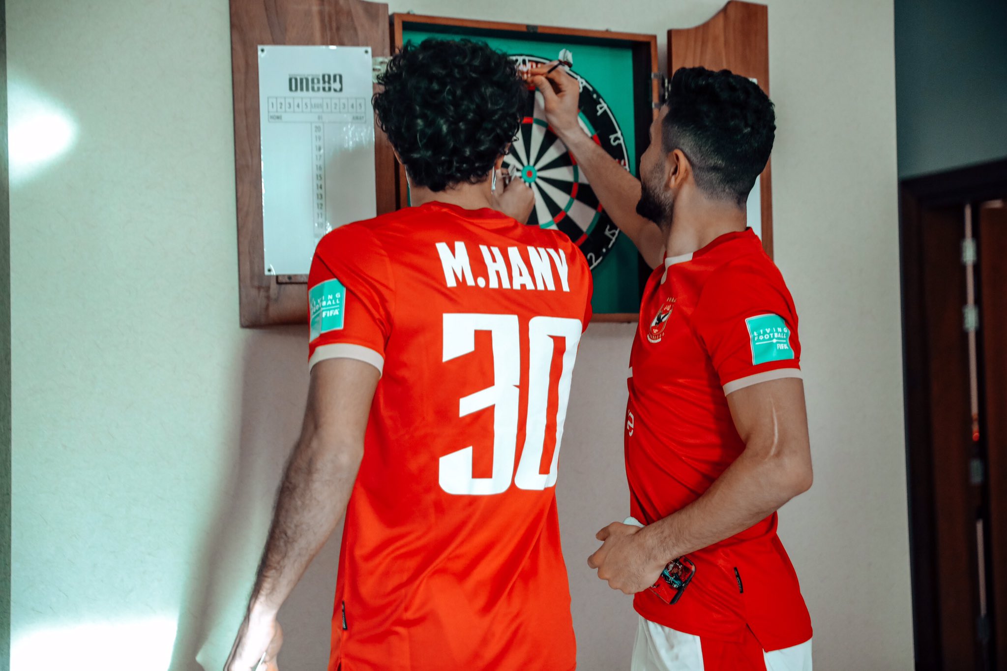 لاعبى الاهلى فى مقر البعثة فى قطر