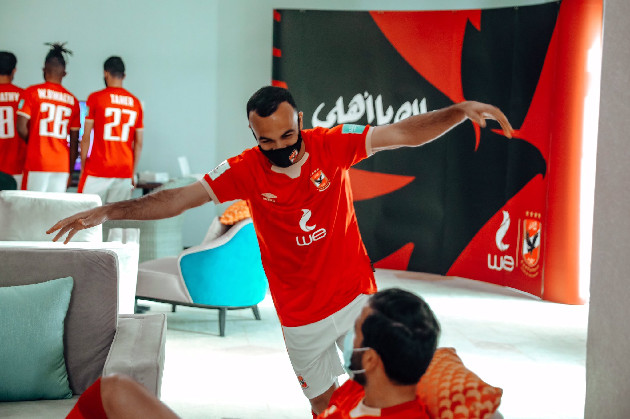 لاعبى الاهلى فى مقر البعثة