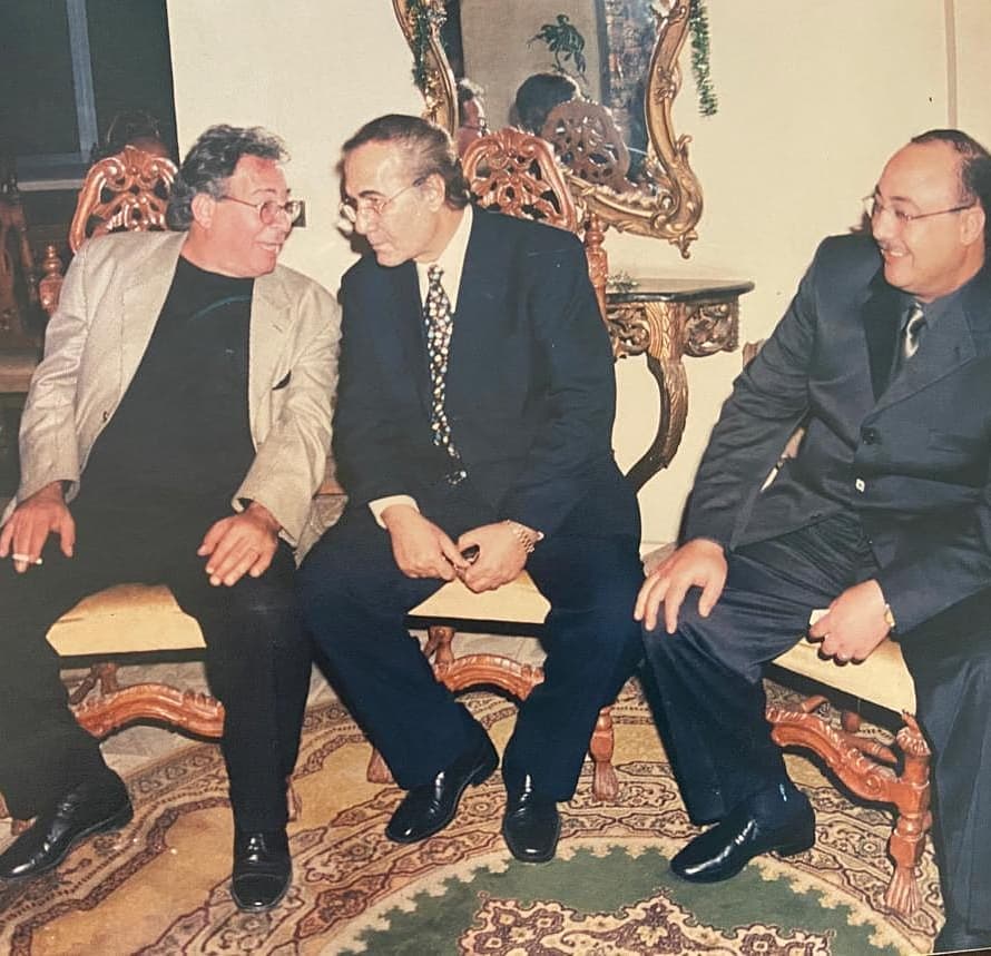 محمود ياسين مع بدر تيسير وشقيق زوجته