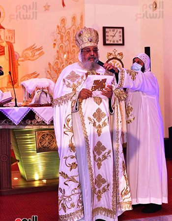 قداسة البابا تواضروس خلال ترأس قداس عيد الميلاد بدير الأنبا بيشوى