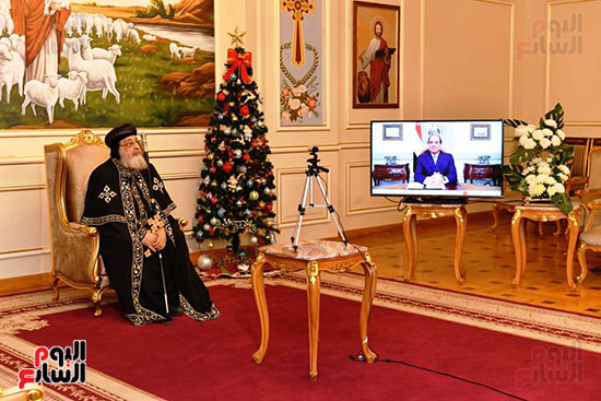 قداسة البابا تواضروس الثاني يتلقى تهنئة الرئيس بعيد الميلاد المجيد