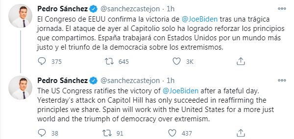 رئيس وزراء اسبانيا على تويتر