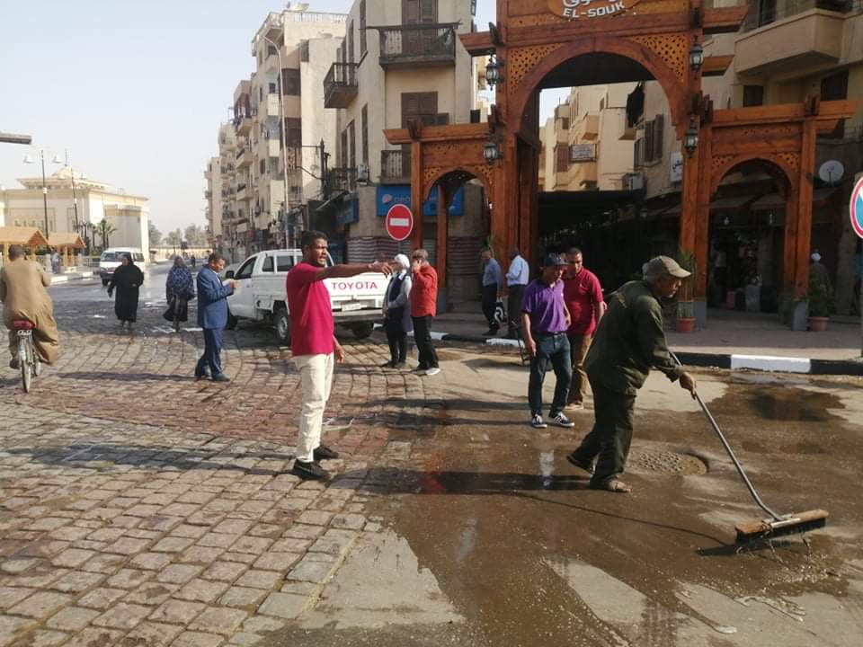 حملات النظافة بشوارع مدينة الأقصر
