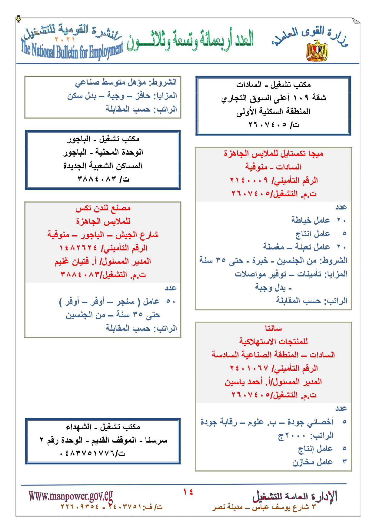 وظائف القوى العاملة  (14)