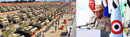 وزير الدفاع يشهد إجراءات تفتيش الحرب لأحد تشكيلات الجيش الثانى (4)