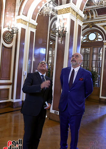 رئيس الوزراء مصطفى مدبولى و إيدي راما رئيس وزراء ألبانيا  (5)
