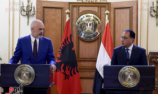 رئيس الوزراء مصطفى مدبولى و إيدي راما رئيس وزراء ألبانيا  (22)