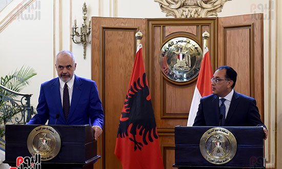 رئيس الوزراء مصطفى مدبولى و إيدي راما رئيس وزراء ألبانيا  (18)