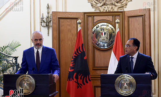 رئيس الوزراء مصطفى مدبولى و إيدي راما رئيس وزراء ألبانيا  (19)
