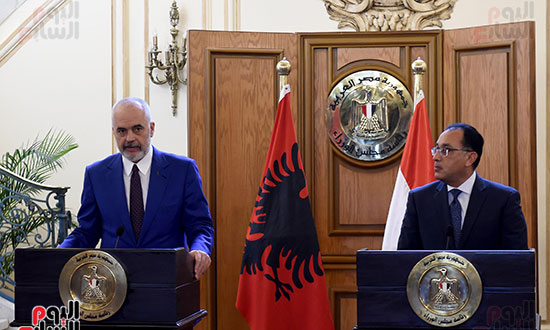 رئيس الوزراء مصطفى مدبولى و إيدي راما رئيس وزراء ألبانيا  (20)