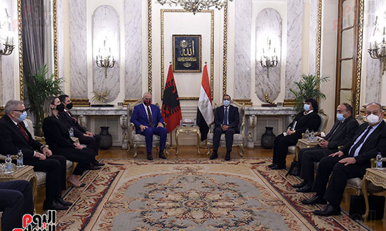 رئيس الوزراء مصطفى مدبولى و إيدي راما رئيس وزراء ألبانيا  (6)