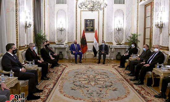 رئيس الوزراء مصطفى مدبولى و إيدي راما رئيس وزراء ألبانيا  (8)