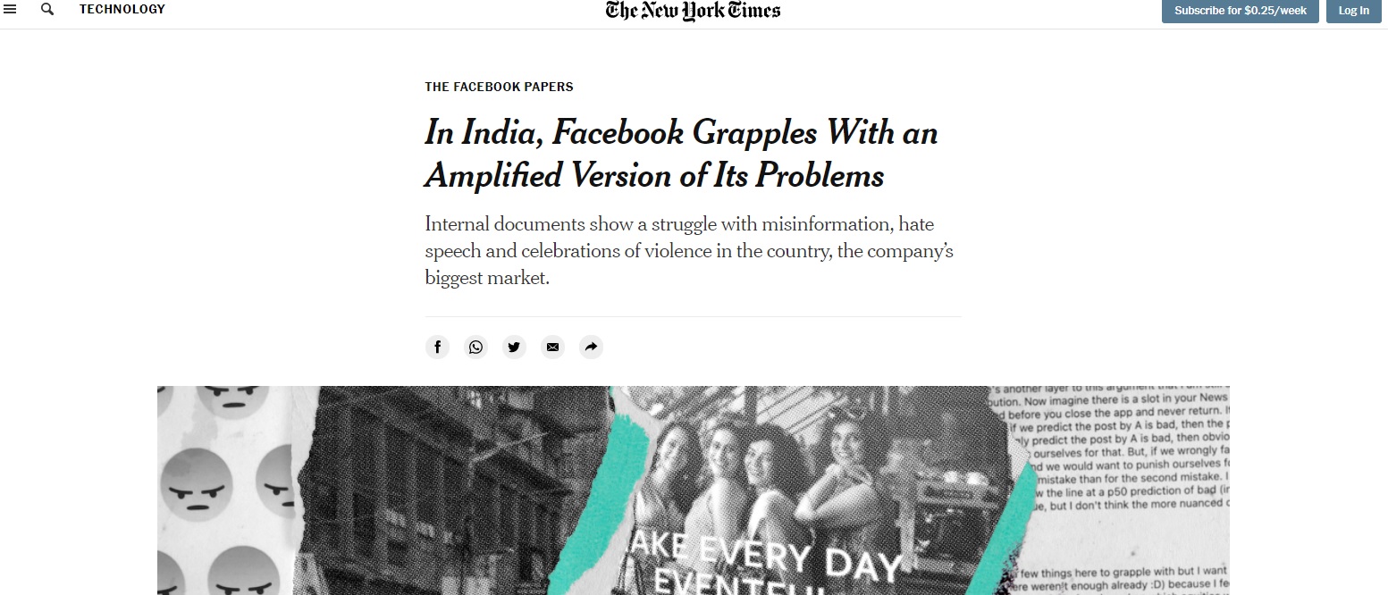 تقرير نيويورك تايمز عن فيس بوك
