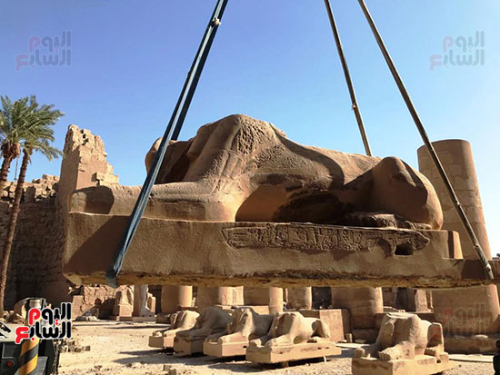 أحد-الكباش-عقب-ترميمه-ورفعه-بالكرنك أحد-الكباش-عقب-ترميمه-ورفعه-بالكرنك