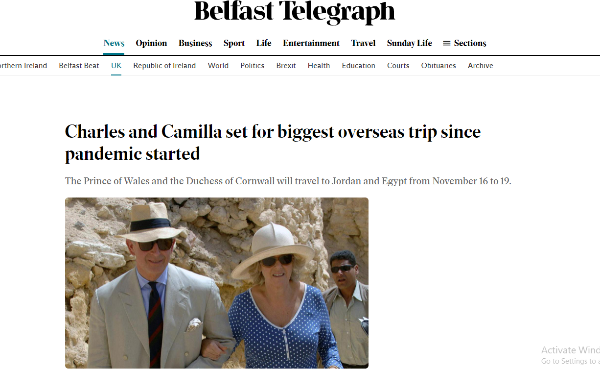 زيارة الأمير تشارلز وكاميلا لمصر فى نوفمبر